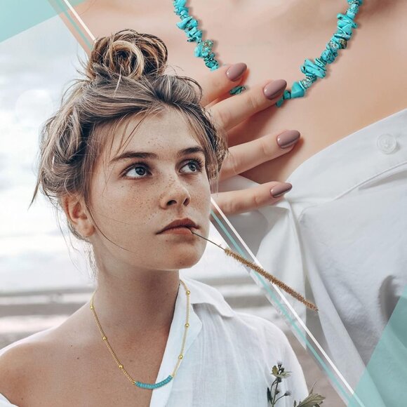 6 Pieces Gold Layered Necklaces for Women Boho Long Chain Tassels Choker - Picture 6 of 7